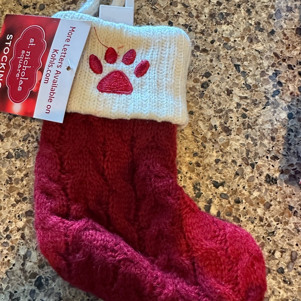 St. Nicholas Square Red and White Christmas small sized Stocking